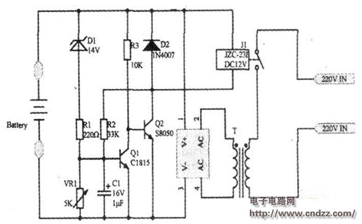 蓄电池充满自停电路图图片