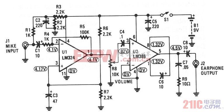 lm324音频放大电路图图片