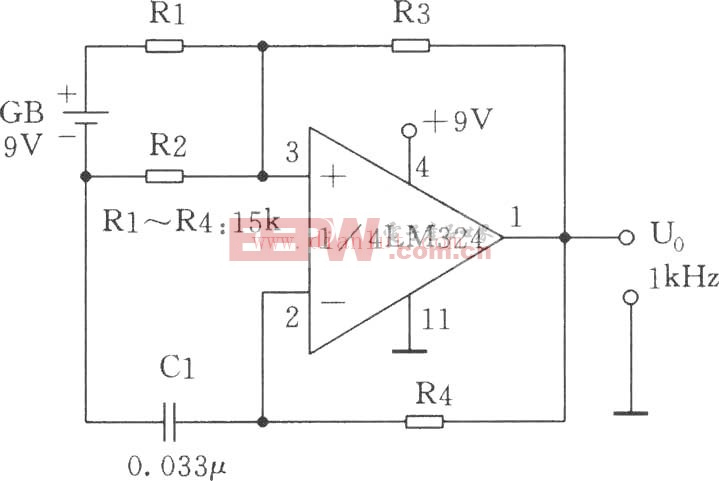 1kHz音频方波发生器电路