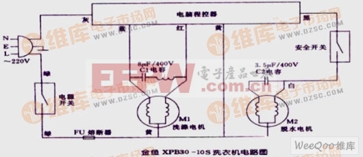 金鱼xpb3010s洗衣机电路图