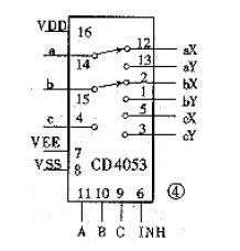 Cd4053be схема включения