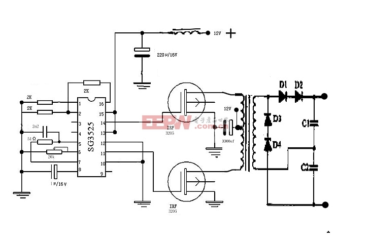 3525稳压逆变器电路图图片