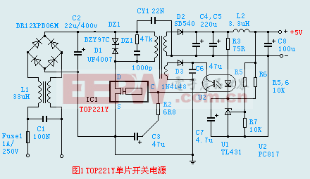 top222开关电源电路图图片