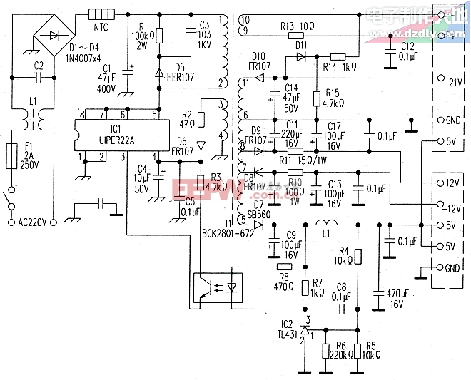 viper22a电路图图片