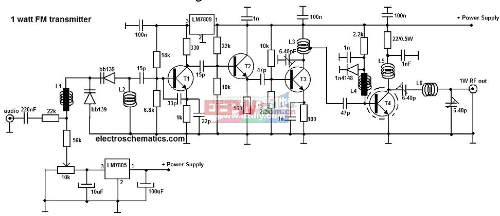 1w调幅发射机电路图图片