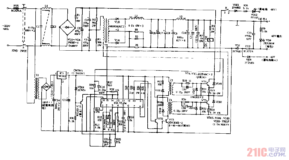 48v稳压电路图图片