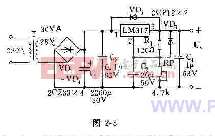 lm317三端可調式集成穩壓器