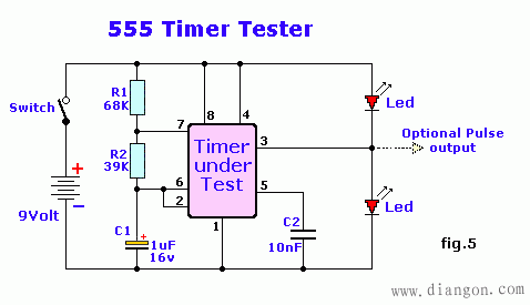 ne555定时电路图图片