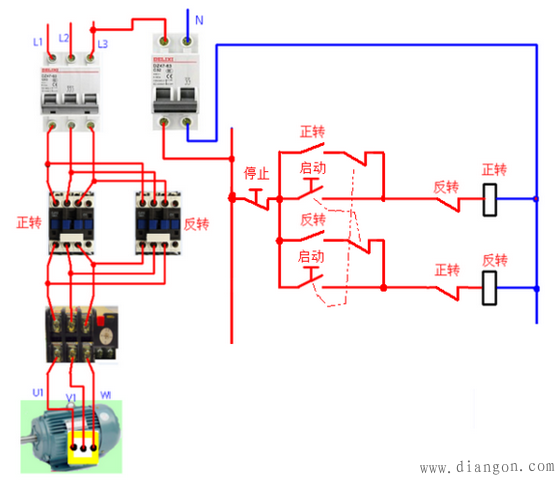 380v电机正反转接线图图片