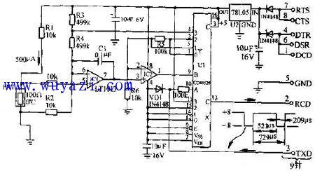 电阻温度传感器型rs-232接口电路图
