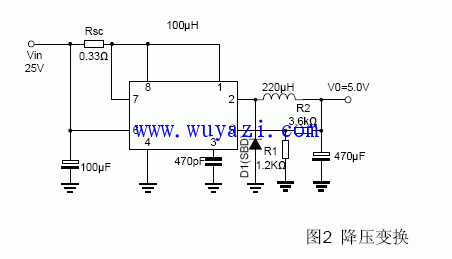  src="//img.hqew.com/File/Images/0-9999/0/Tech2017/2017102516104171295.gif" /> <br />图二：MC34063降压变换器电路 <br /><br /><img  alt=