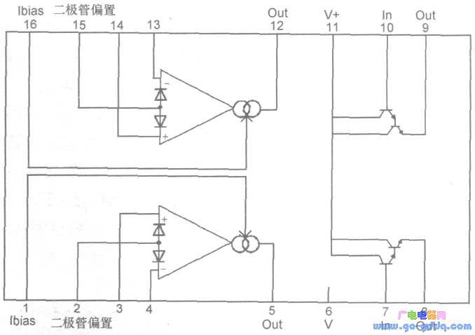 NE5517的引脚和内部电路图