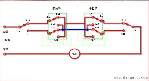 双联四控开关怎么接线解决方案华强电子网