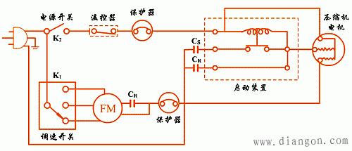 空调器基本控制电路图 