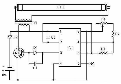 简单转换功率的紫外灯电路图
