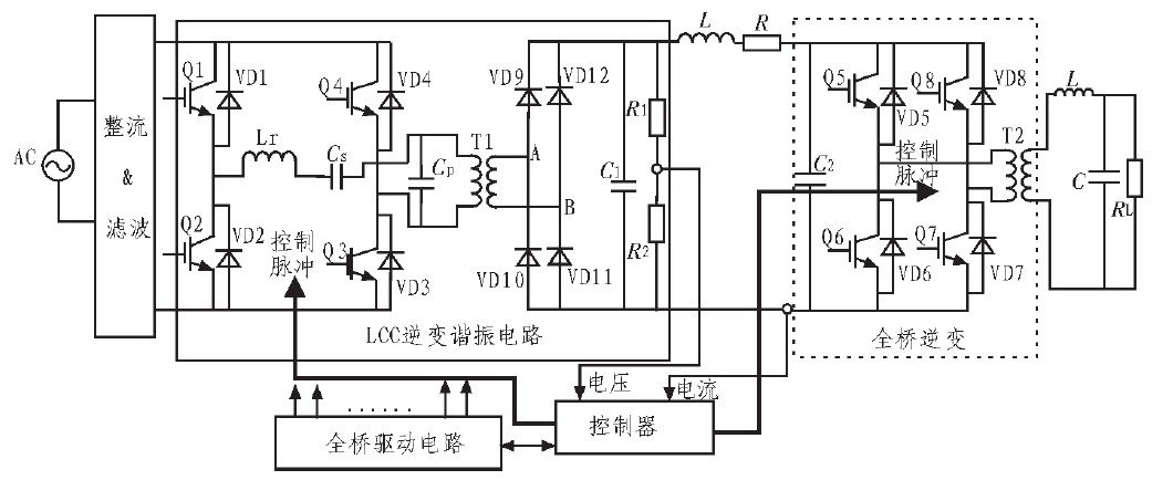 基于igbt的固态高压脉冲电源的研究与设计[图]  电源主电路原理图如图