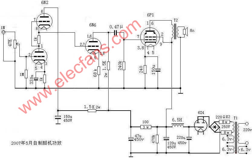 自制6n13p单端功放图片