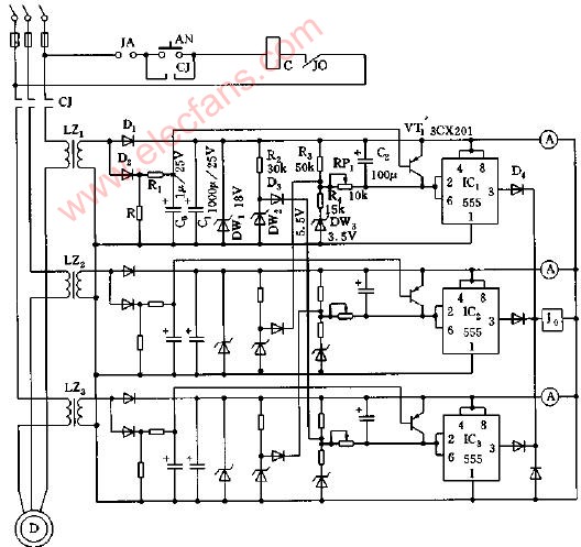 电动机断相过载保护器电路图
