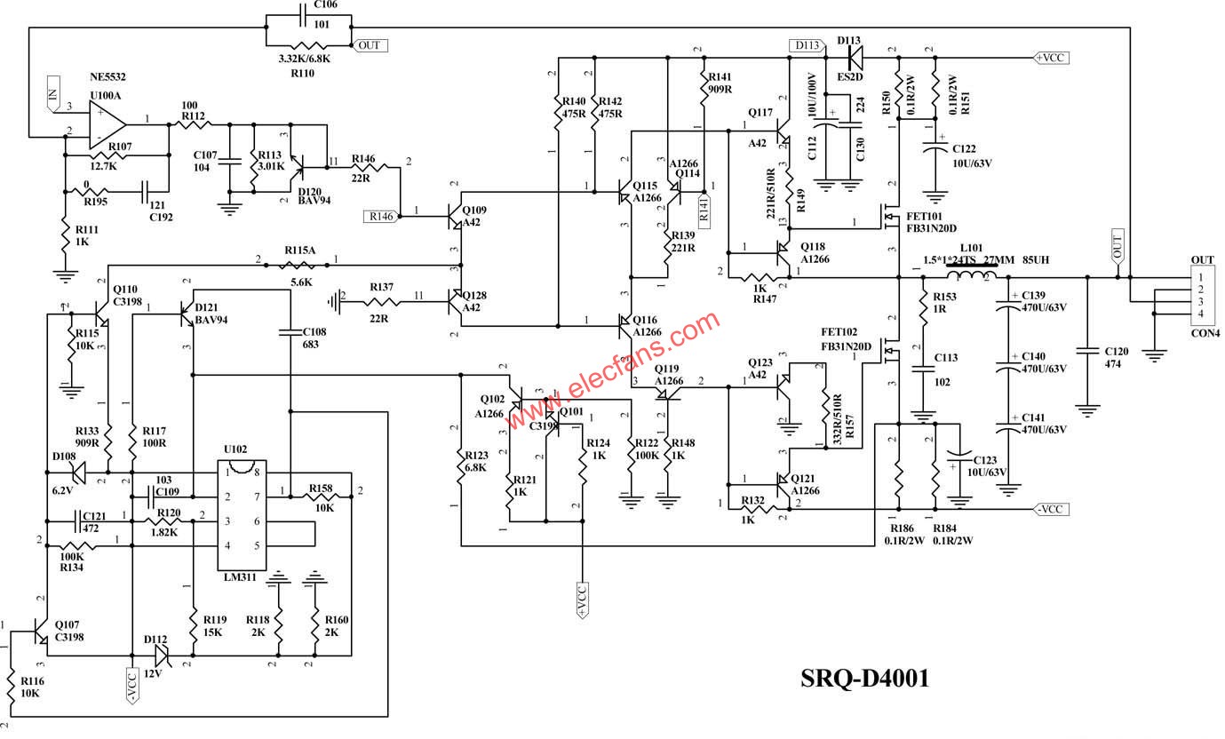 tda7293推分立管电路图图片