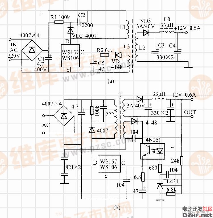 TOP232开关电源原理图图片