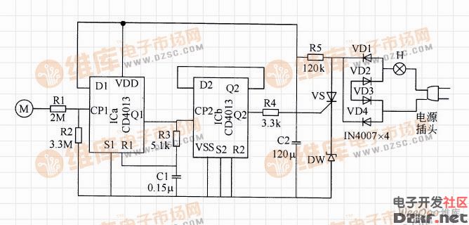 触摸开关控制电路图