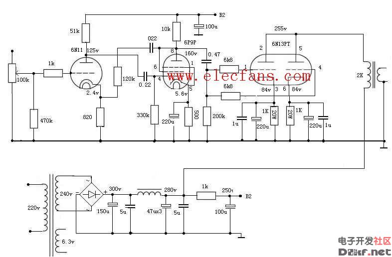 6N5P功放电路图图片