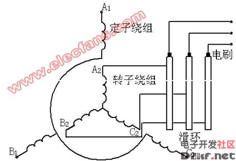 绕线式导步电动机定转子接线示意图原理图