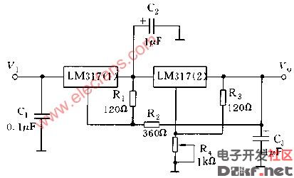 採用lm317構成的高穩定度電源電路