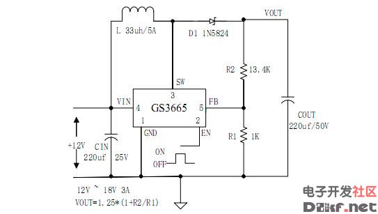 GS3665升压电路原理及电路图