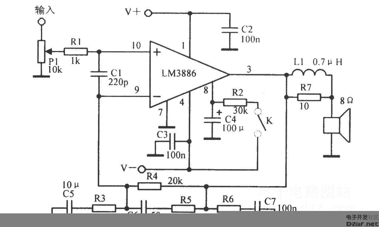 音頻功放lm3886基本應用電路