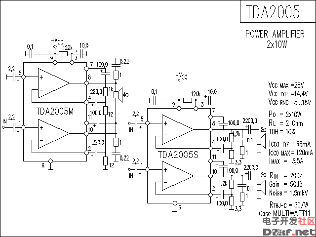 tda2005功放電路