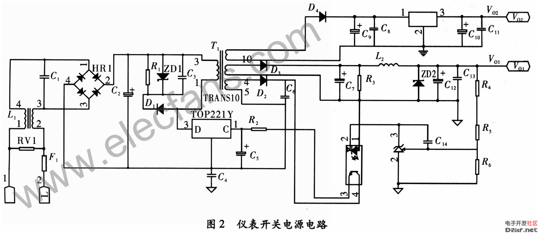 儀表開關電源電路圖