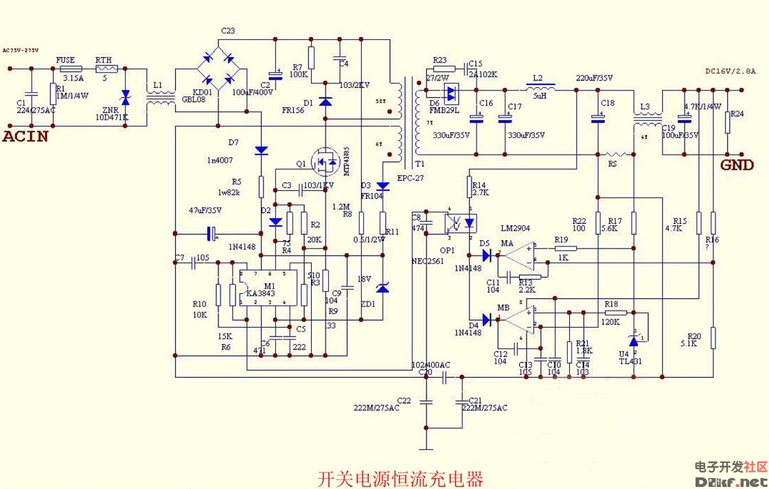 恒流直流电源电路图图片