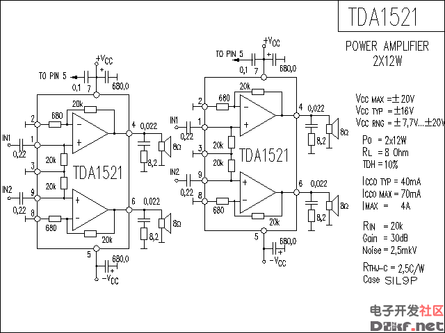TDA1521功放电路