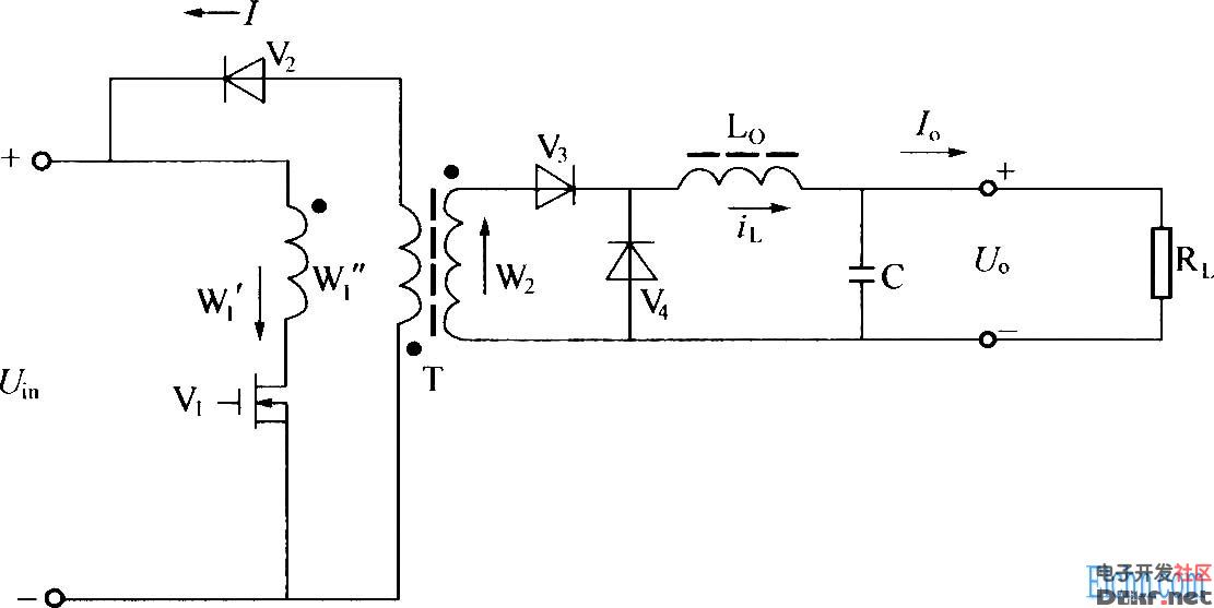 单规矩激式变换器电原理图