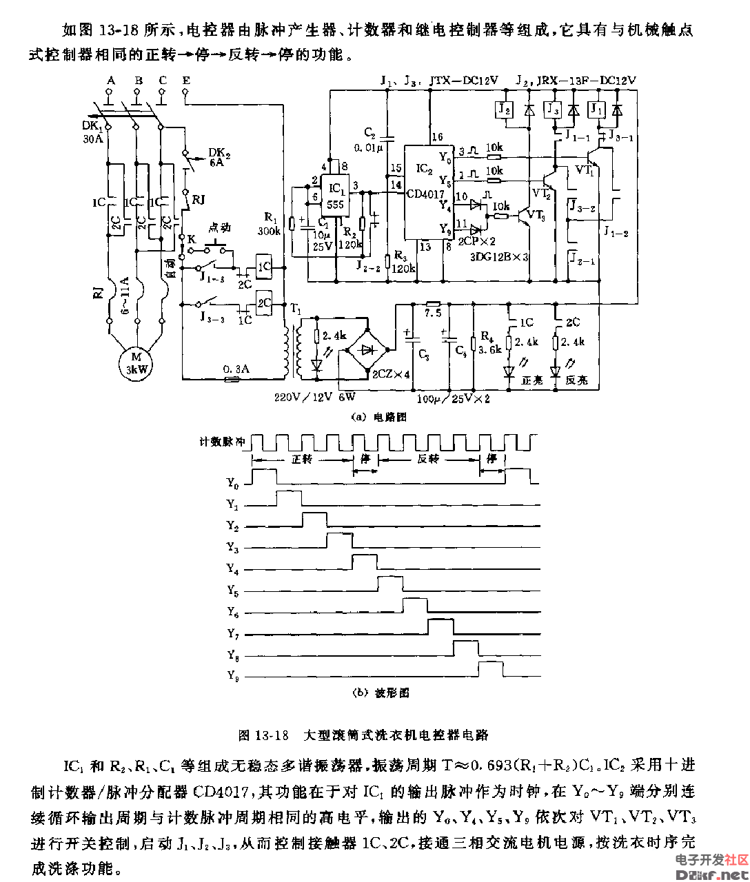 大型滾筒式洗衣機電控器電路