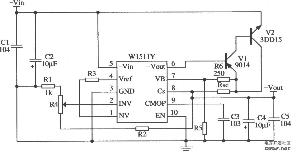 由W1511Y构成的低电压大电流输出的应用电路