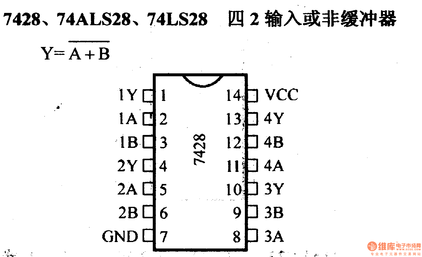 74ls28引脚图及功能图片