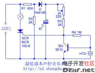 彩燈控制器的電路如下圖,r1,r2,d和c組成電阻降壓半波整波電路,輸出約