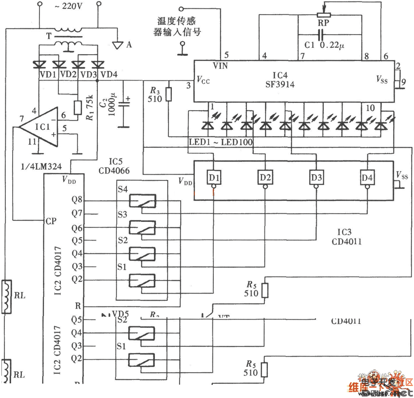 自动调功式温控器电路图