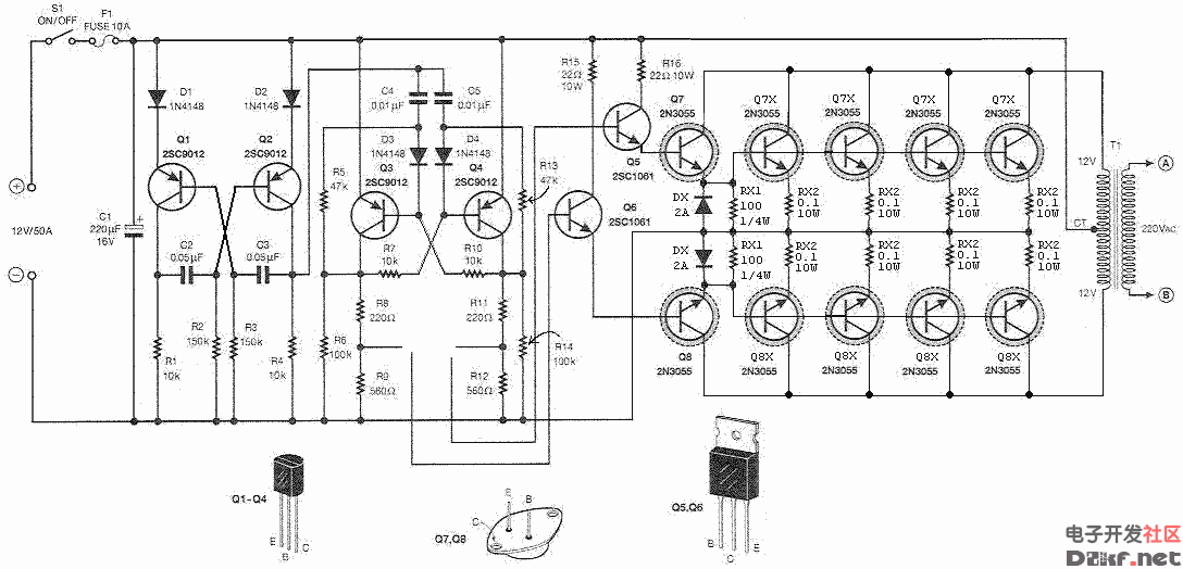 12v逆变器220v电路图图片