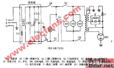 虹云mx1350机械式微波炉电路图