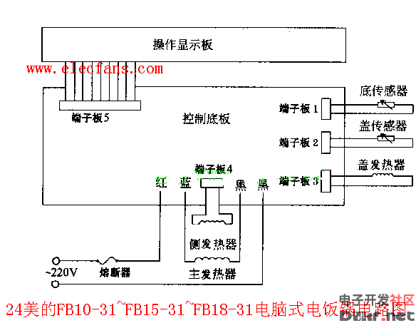 电饭煲怎么接线图解图片