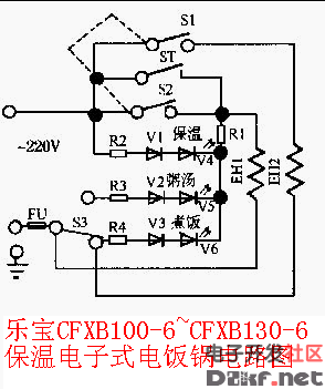 乐宝保温式电子多用电饭锅电路图