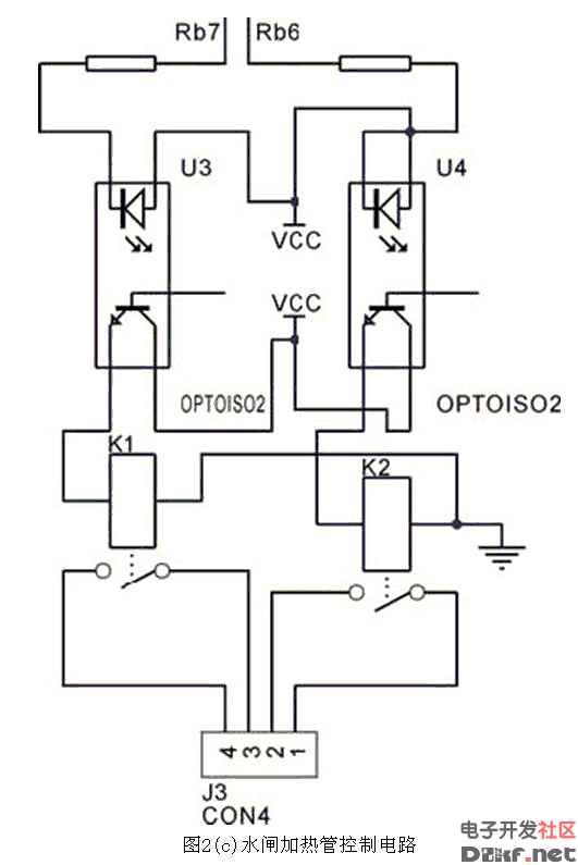 水闸加热管控制电路图