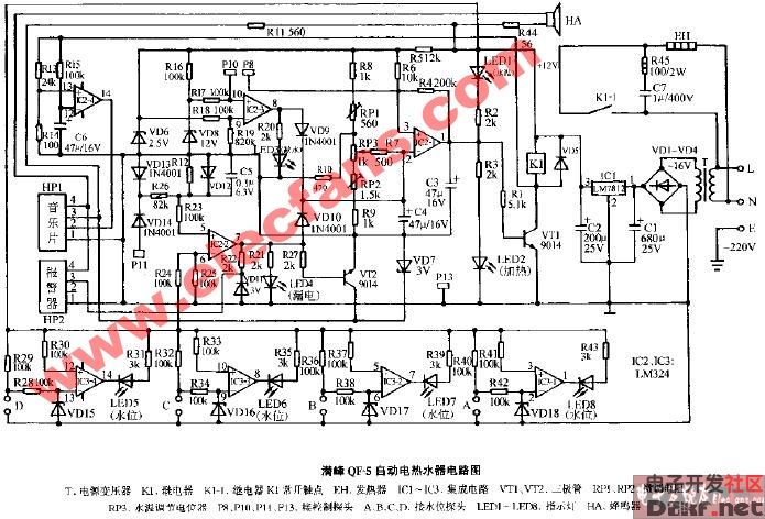 潜峰qf5自动电热水器电路图