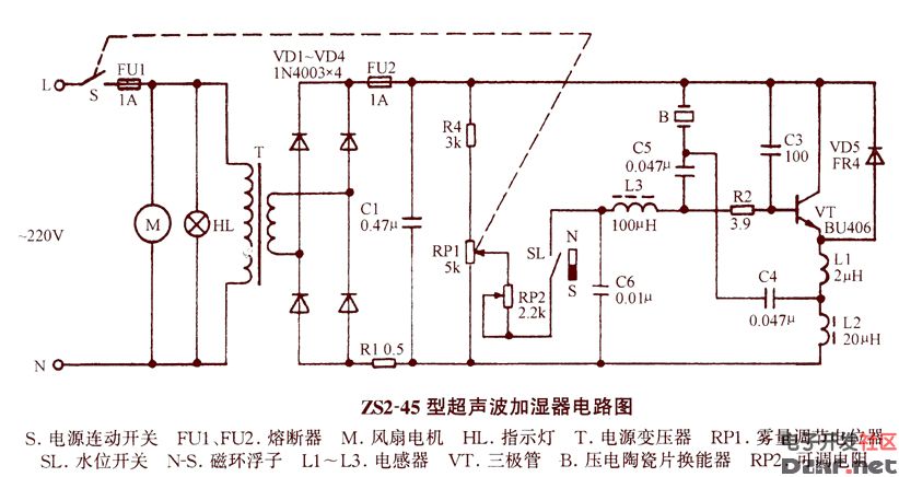 超声波加湿器电路图图片