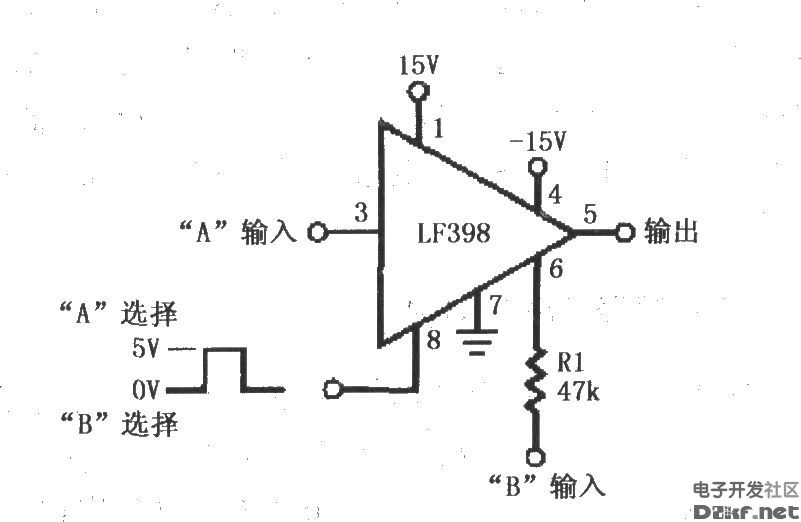 採樣保持放大器lf398用做二通道開關電路