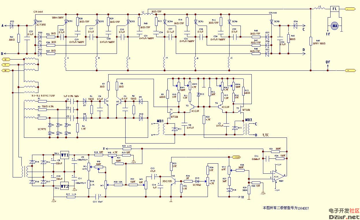 zx5—630可控硅整流弧焊机电路