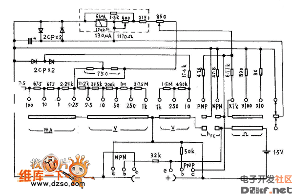 mf40万用表电路图